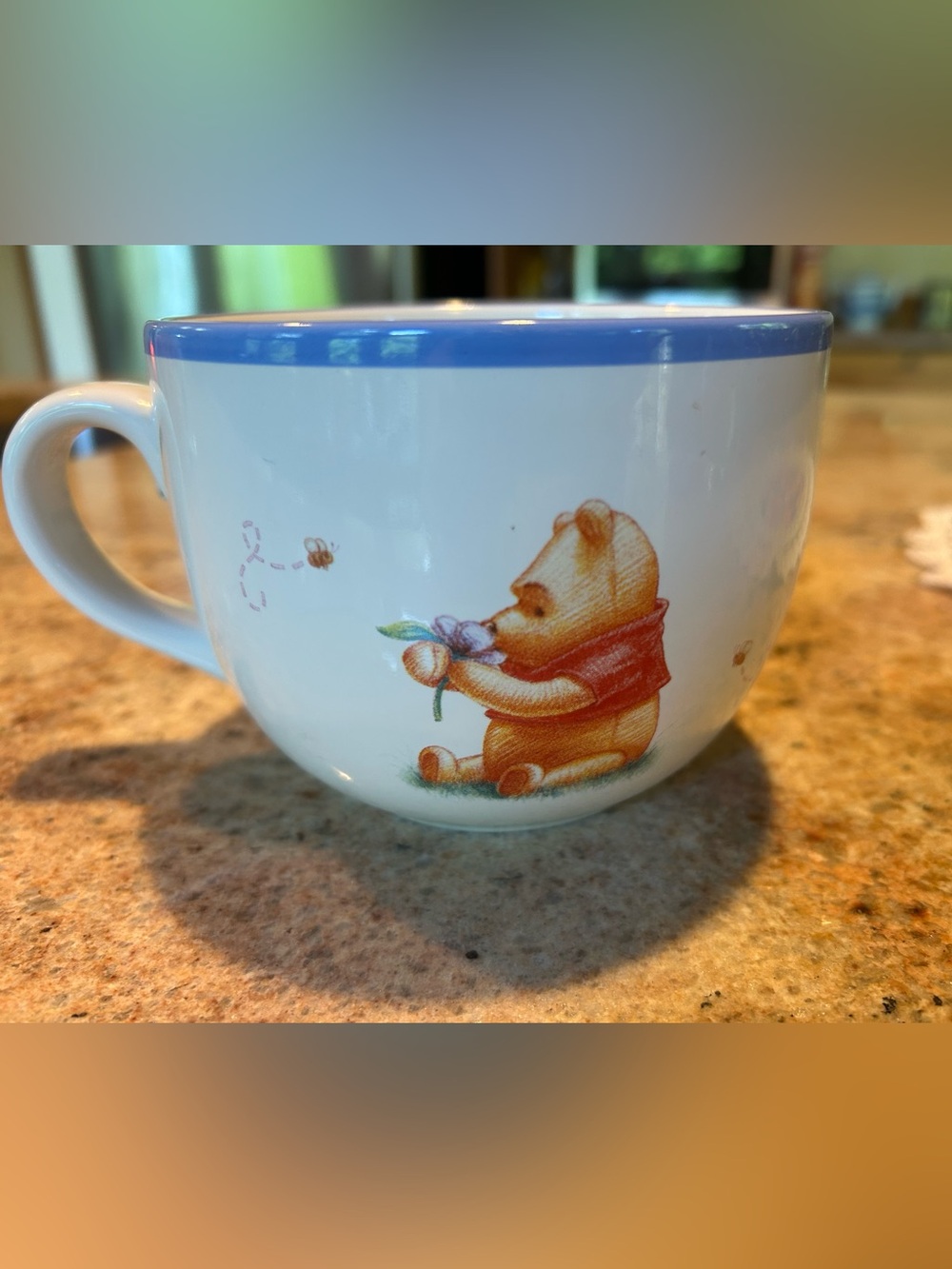 Disney "Simply Pooh" 1990’s oversized 22 oz Soup Cappuccino Mug Authentic 4.75”W